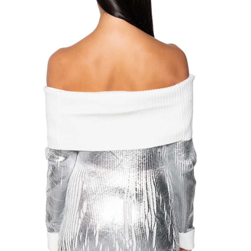 TAKE ME TO ASPEN METALLIC MINI DRESS - XL